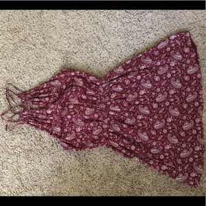 Red paisley print dress